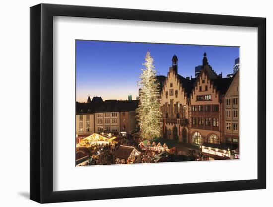 Christmas fair at Roemer, Roemerberg square, Frankfurt, Hesse, Germany, Europe-Markus Lange-Framed Photographic Print