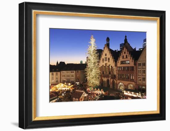 Christmas fair at Roemer, Roemerberg square, Frankfurt, Hesse, Germany, Europe-Markus Lange-Framed Photographic Print