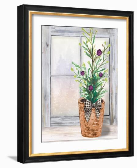 Christmas Fir on Window-Patricia Pinto-Framed Art Print