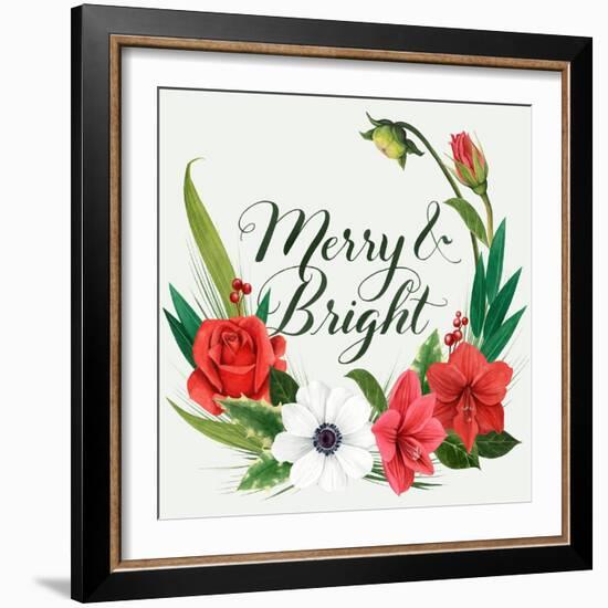 Christmas Flora Wreath II-Grace Popp-Framed Art Print