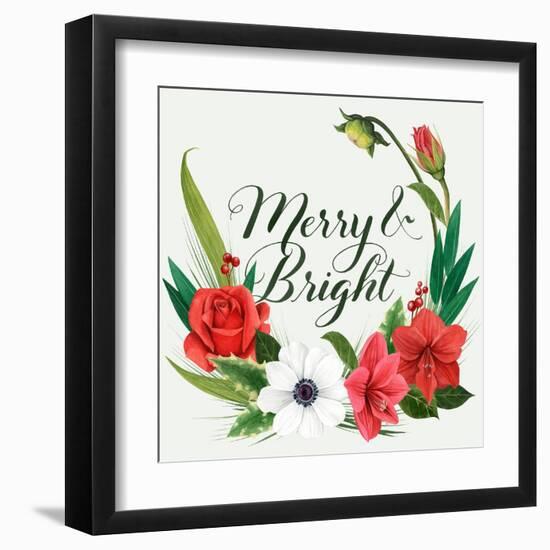 Christmas Flora Wreath II-Grace Popp-Framed Art Print