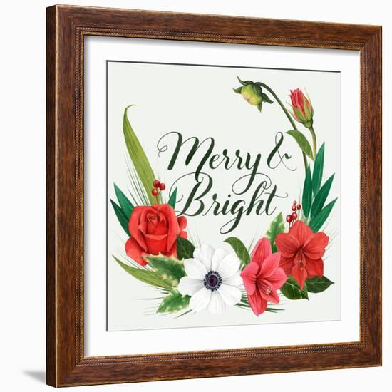 Christmas Flora Wreath II-Grace Popp-Framed Premium Giclee Print