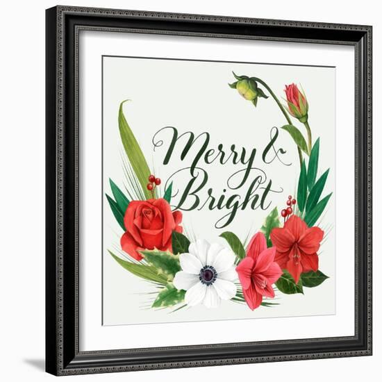 Christmas Flora Wreath II-Grace Popp-Framed Premium Giclee Print