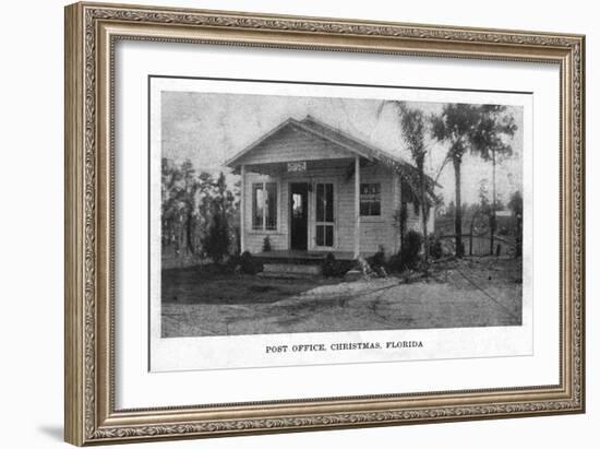 Christmas, Florida - Post Office Building-Lantern Press-Framed Art Print