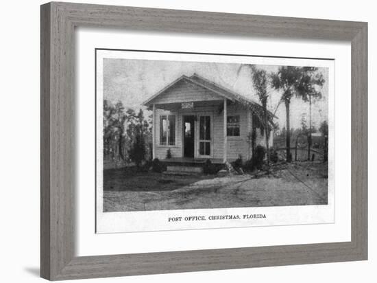 Christmas, Florida - Post Office Building-Lantern Press-Framed Art Print