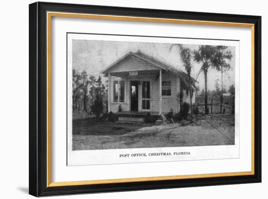 Christmas, Florida - Post Office Building-Lantern Press-Framed Art Print