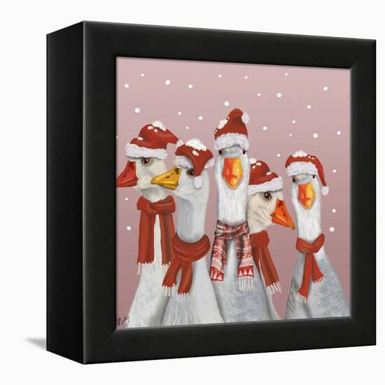 Christmas Gaggle of Geese-Fab Funky-Framed Stretched Canvas