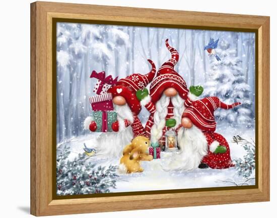 Christmas Gnomes with rabbit-MAKIKO-Framed Premier Image Canvas