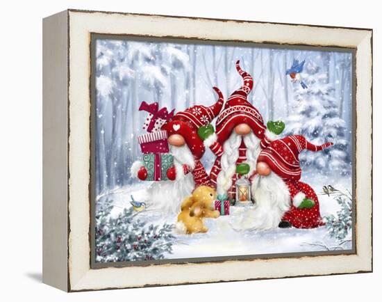 Christmas Gnomes with rabbit-MAKIKO-Framed Premier Image Canvas