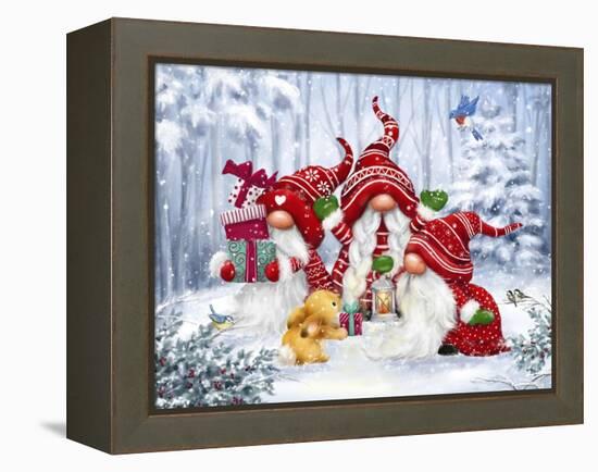 Christmas Gnomes with rabbit-MAKIKO-Framed Premier Image Canvas