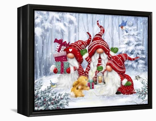 Christmas Gnomes with rabbit-MAKIKO-Framed Premier Image Canvas