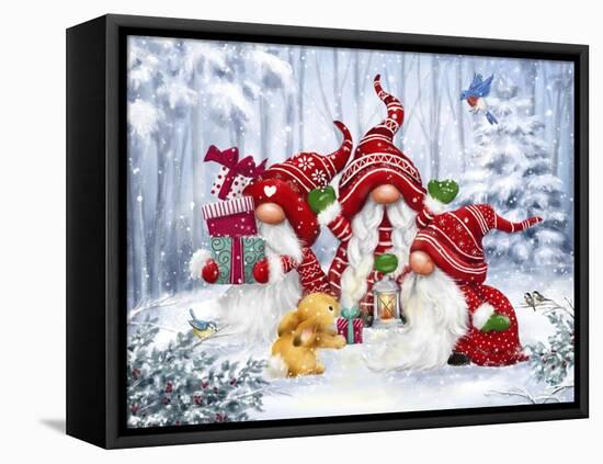 Christmas Gnomes with rabbit-MAKIKO-Framed Premier Image Canvas