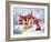 Christmas Gnomes with rabbit-MAKIKO-Framed Giclee Print