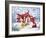 Christmas Gnomes with rabbit-MAKIKO-Framed Giclee Print