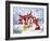 Christmas Gnomes with rabbit-MAKIKO-Framed Giclee Print