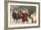 Christmas Greeting - Santa and Sleigh-Lantern Press-Framed Art Print