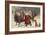 Christmas Greeting - Santa and Sleigh-Lantern Press-Framed Art Print