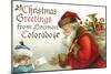 Christmas Greetings from Livermore, Colorado - Santa Getting Letter-Lantern Press-Mounted Art Print