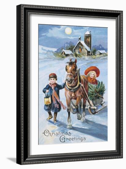 Christmas Greetings-null-Framed Giclee Print