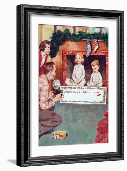 Christmas Greetings-Amos Sewell-Framed Art Print