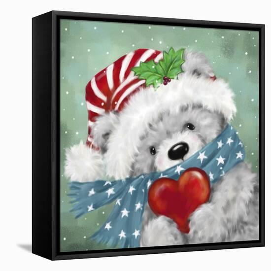 Christmas Grey Bear-MAKIKO-Framed Premier Image Canvas