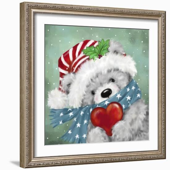 Christmas Grey Bear-MAKIKO-Framed Giclee Print