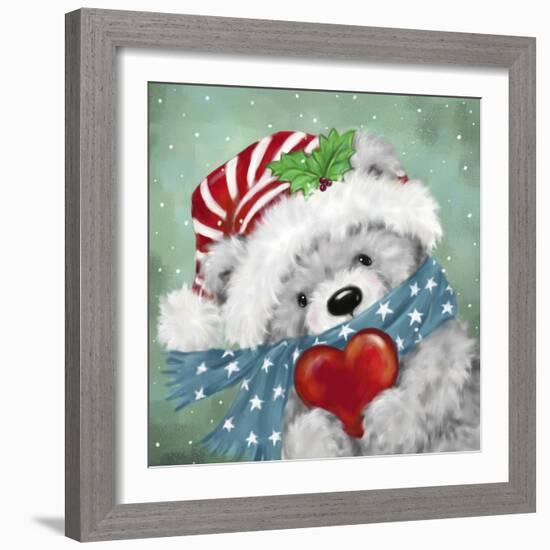 Christmas Grey Bear-MAKIKO-Framed Giclee Print