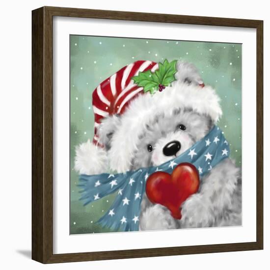 Christmas Grey Bear-MAKIKO-Framed Giclee Print