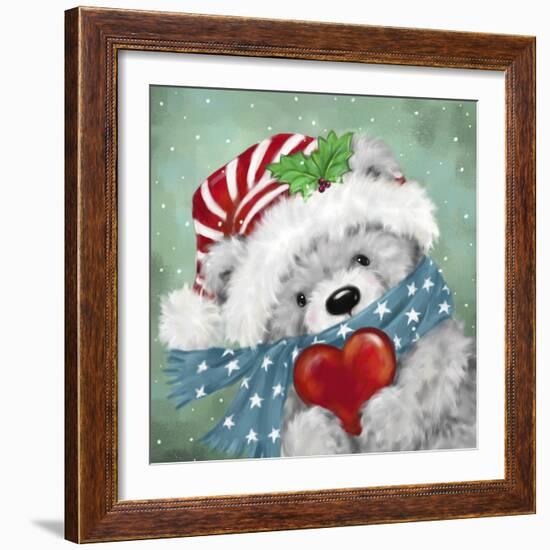 Christmas Grey Bear-MAKIKO-Framed Giclee Print