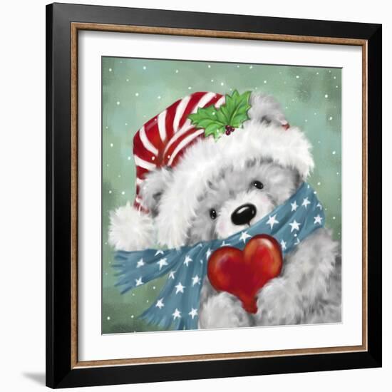 Christmas Grey Bear-MAKIKO-Framed Giclee Print