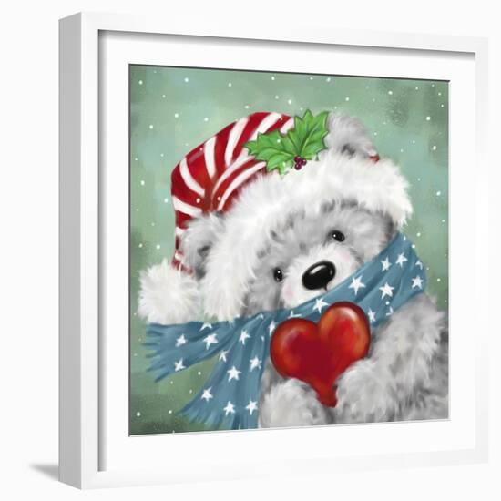 Christmas Grey Bear-MAKIKO-Framed Giclee Print