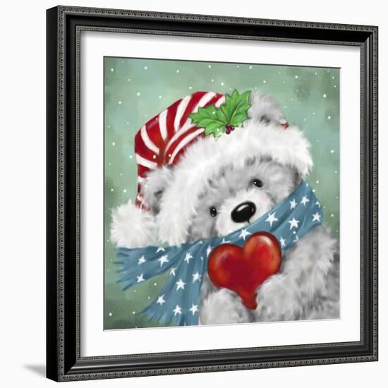 Christmas Grey Bear-MAKIKO-Framed Giclee Print