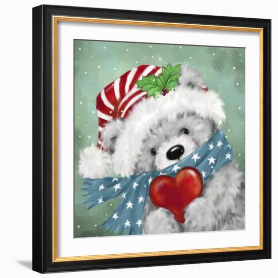 Christmas Grey Bear-MAKIKO-Framed Giclee Print