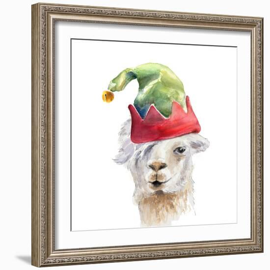 Christmas Hat Llama-Lanie Loreth-Framed Art Print