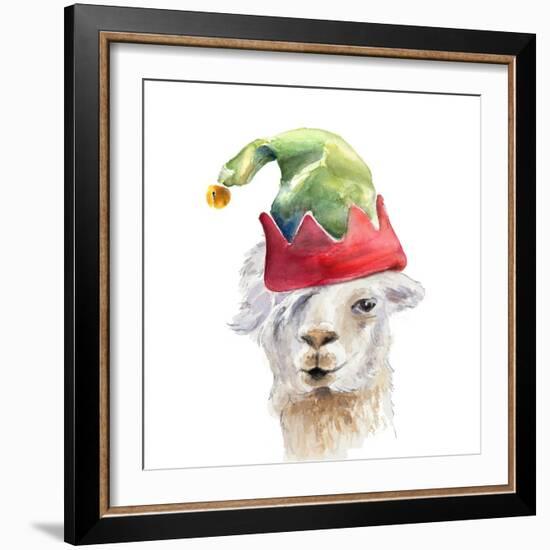 Christmas Hat Llama-Lanie Loreth-Framed Art Print