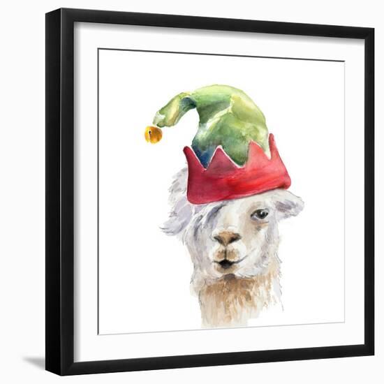 Christmas Hat Llama-Lanie Loreth-Framed Art Print