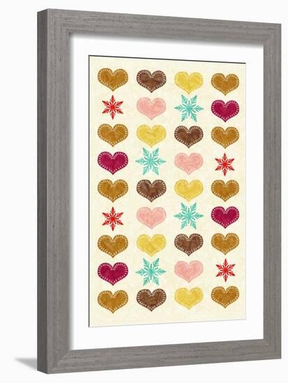 Christmas - Heart Flakes-Gaia Marfurt-Framed Giclee Print