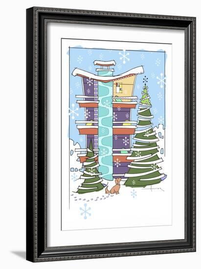 Christmas HiRise-Larry Hunter-Framed Giclee Print