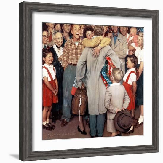 "Christmas Homecoming", December 25,1948-Norman Rockwell-Framed Giclee Print