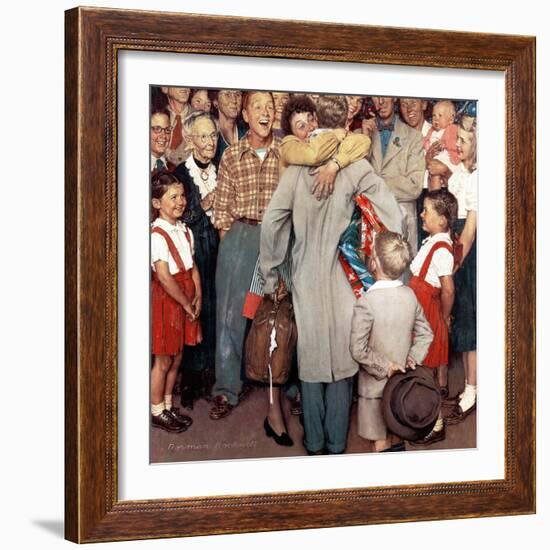 "Christmas Homecoming", December 25,1948-Norman Rockwell-Framed Giclee Print