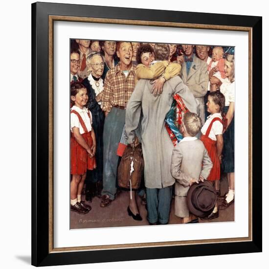 "Christmas Homecoming", December 25,1948-Norman Rockwell-Framed Giclee Print