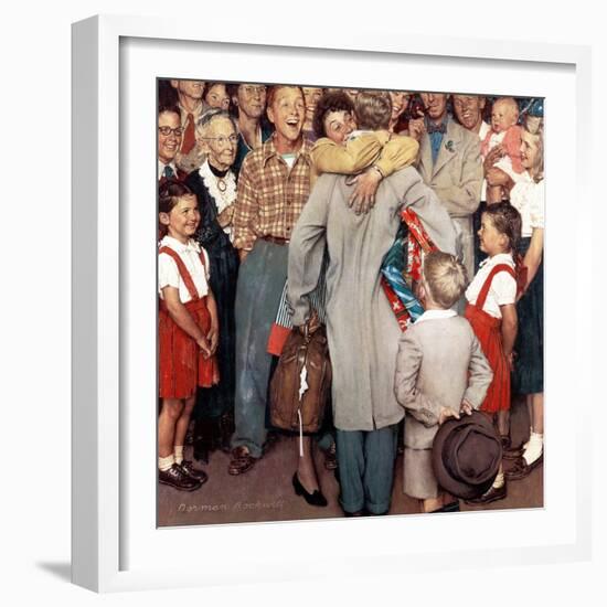 "Christmas Homecoming", December 25,1948-Norman Rockwell-Framed Giclee Print