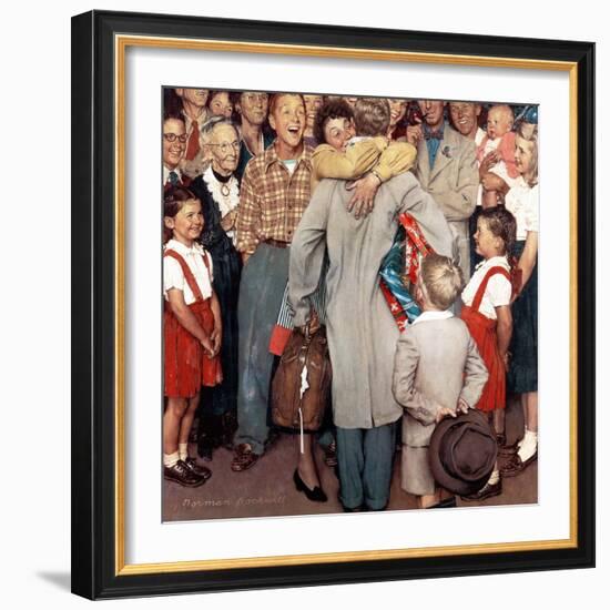 "Christmas Homecoming", December 25,1948-Norman Rockwell-Framed Giclee Print