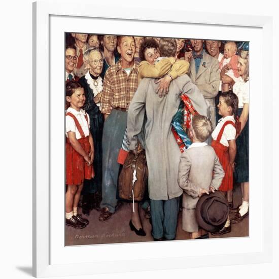 "Christmas Homecoming", December 25,1948-Norman Rockwell-Framed Giclee Print