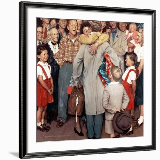 "Christmas Homecoming", December 25,1948-Norman Rockwell-Framed Giclee Print