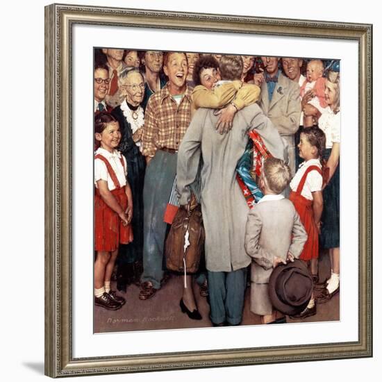 "Christmas Homecoming", December 25,1948-Norman Rockwell-Framed Giclee Print