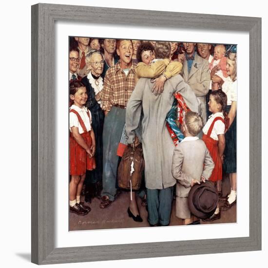 "Christmas Homecoming", December 25,1948-Norman Rockwell-Framed Giclee Print