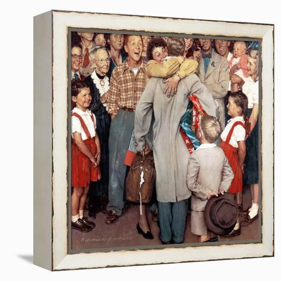 "Christmas Homecoming", December 25,1948-Norman Rockwell-Framed Premier Image Canvas