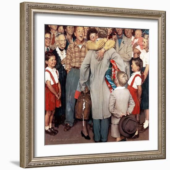 "Christmas Homecoming", December 25,1948-Norman Rockwell-Framed Premium Giclee Print