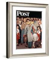"Christmas Homecoming" Saturday Evening Post Cover, December 25,1948-Norman Rockwell-Framed Giclee Print